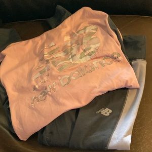 Girls New Balance Leggings and Hoodie Size M 10-12